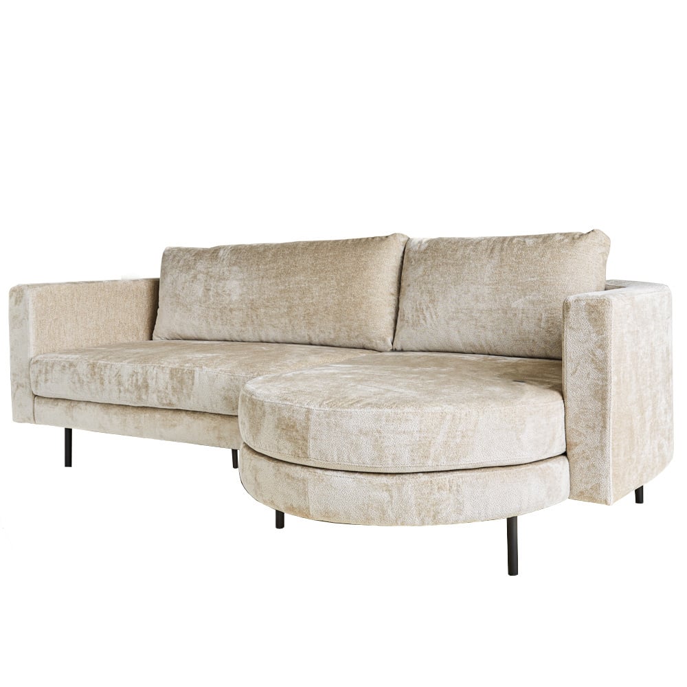Divano Bella Dimehouse Beige LxPxH 138x98x55 Tessuto Foto bianca vista frontale diagonale