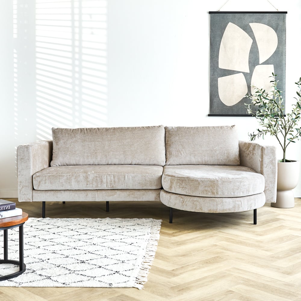 Divano Bella Dimehouse Beige LxPxA 138x98x55 Tessuto Foto atmosferica vista frontale