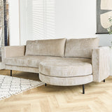 Divano Bella Dimehouse Beige LxPxA 138x98x55 Tessuto Foto atmosferica vista frontale diagonale