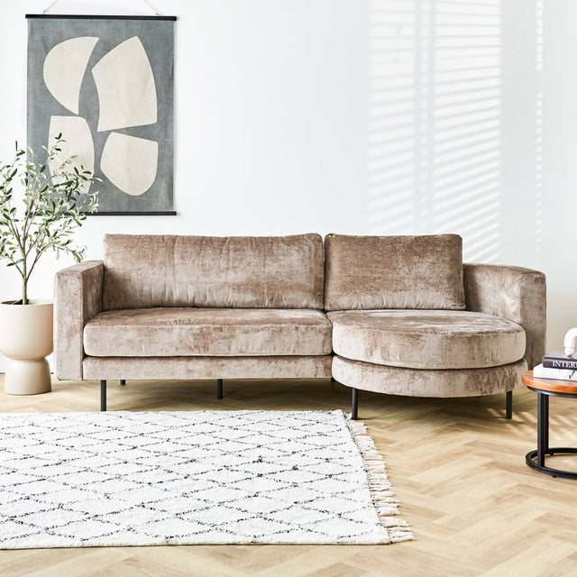 Divano Bella Dimehouse Taupe LxPxH 138x98x55 Tessuto Foto atmosferica vista frontale