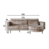 Divano Bella Dimehouse Tortora LxPxH 138x98x55 Tessuto Bianco Indicazione dimensione foto