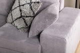 Divano Cambridge DH Interno in tessuto grigio a costine Dettaglio fotografico atmosferico