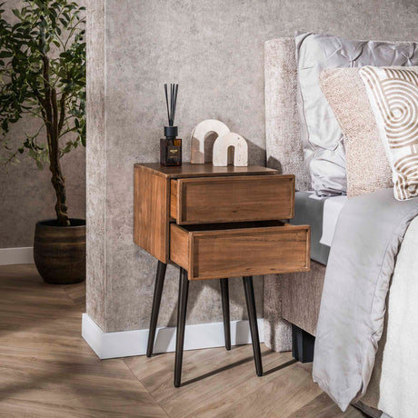 Comodino Lio Acacia Drift Marrone 2 Cassetti