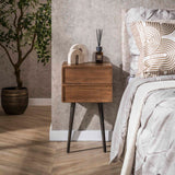 Nachtkastjes - Nachtkastje Lio Acacia Drift Brown 2 Lades - Dimehouse