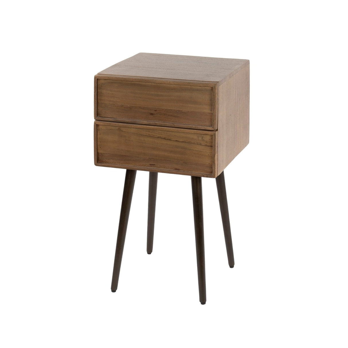 Nachtkastjes - Nachtkastje Lio Acacia Drift Brown 2 Lades - Dimehouse