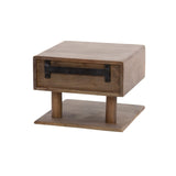 Nachtkastjes - Zwevend Nachtkastje Dex Acaciahout Drift Brown 1 Lade Open Plank - Dimehouse