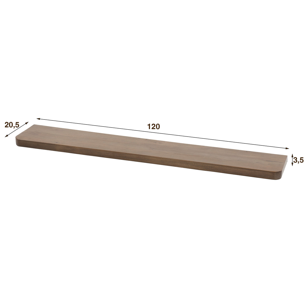 Wandplanken - Wandplank Noa 120 cm Massief Acaciahout Drift Brown - Dimehouse
