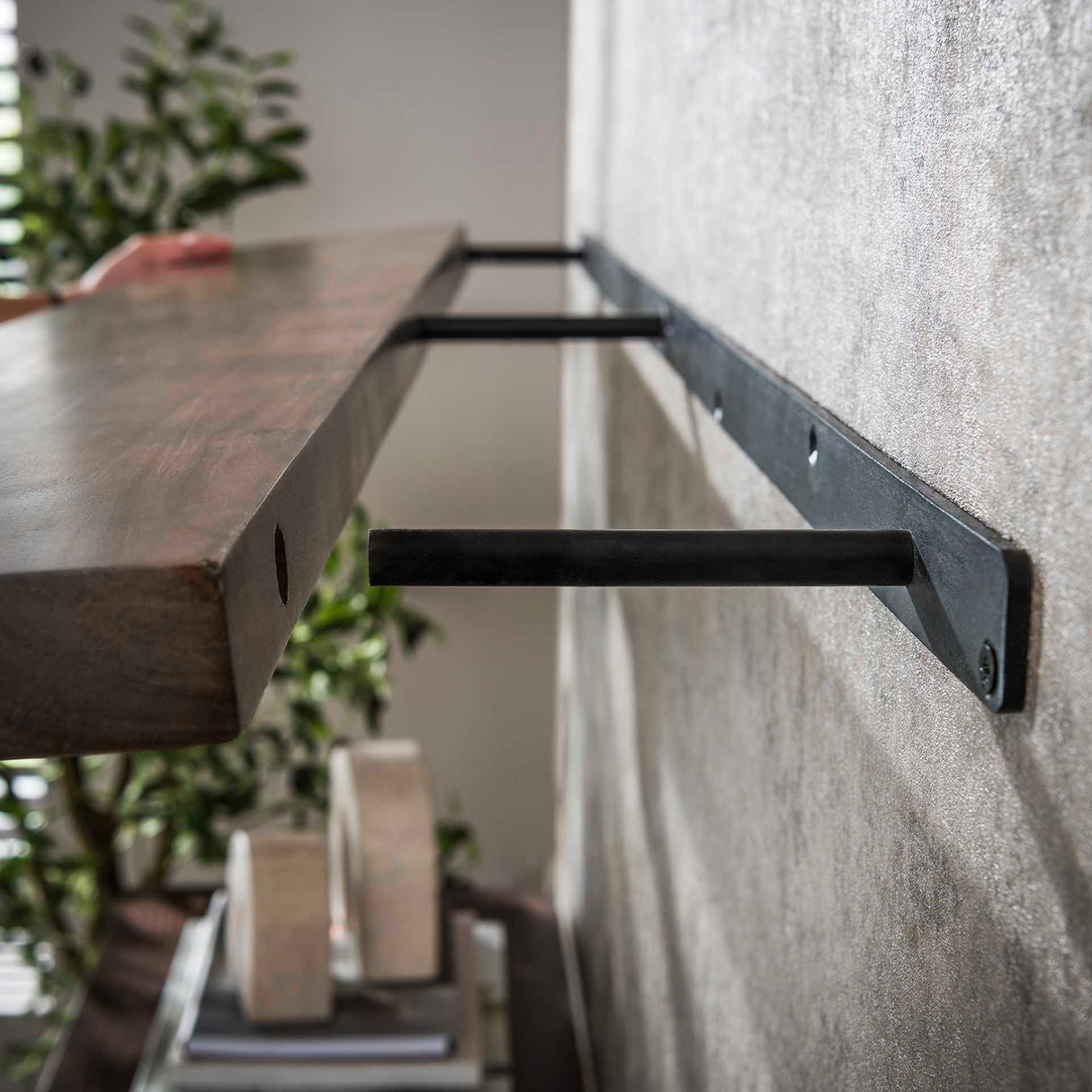 Wandplanken - Wandplank Noa 120 cm Massief Acaciahout Drift Brown - Dimehouse