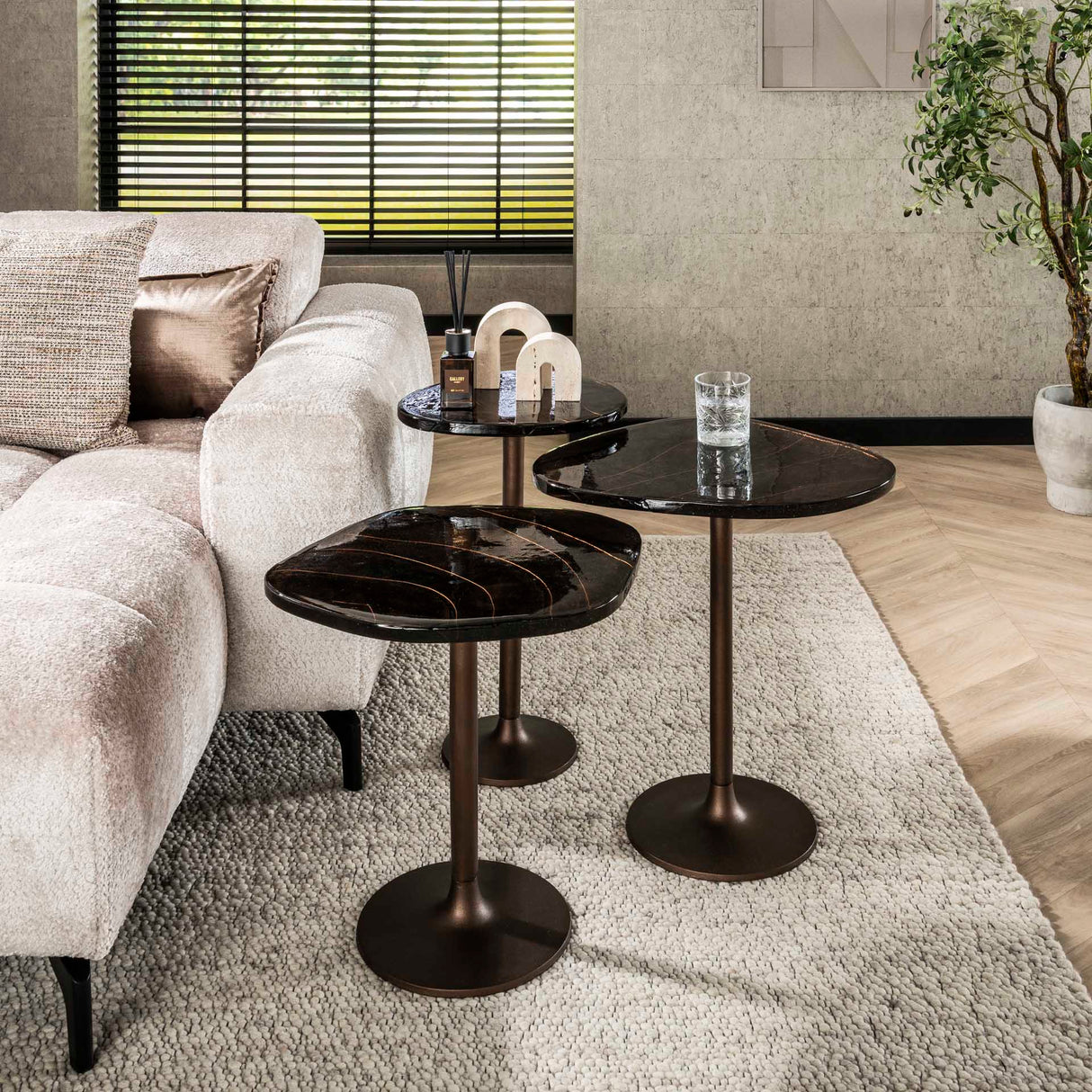 Bijzettafels - Bijzettafel Aurum Antiek Koper 60 cm - Dimehouse