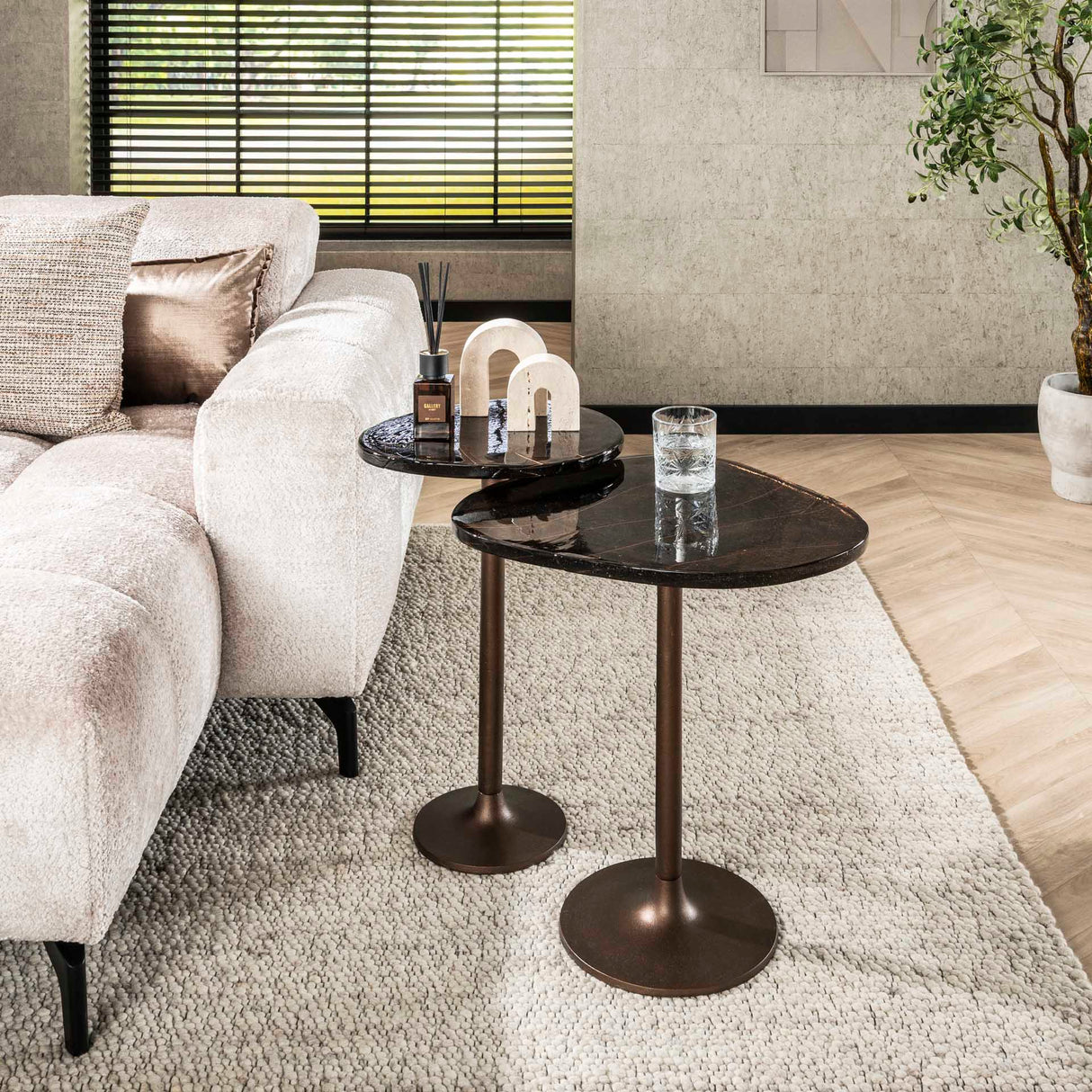 Bijzettafels - Bijzettafel Aurum Antiek Koper 60 cm - Dimehouse