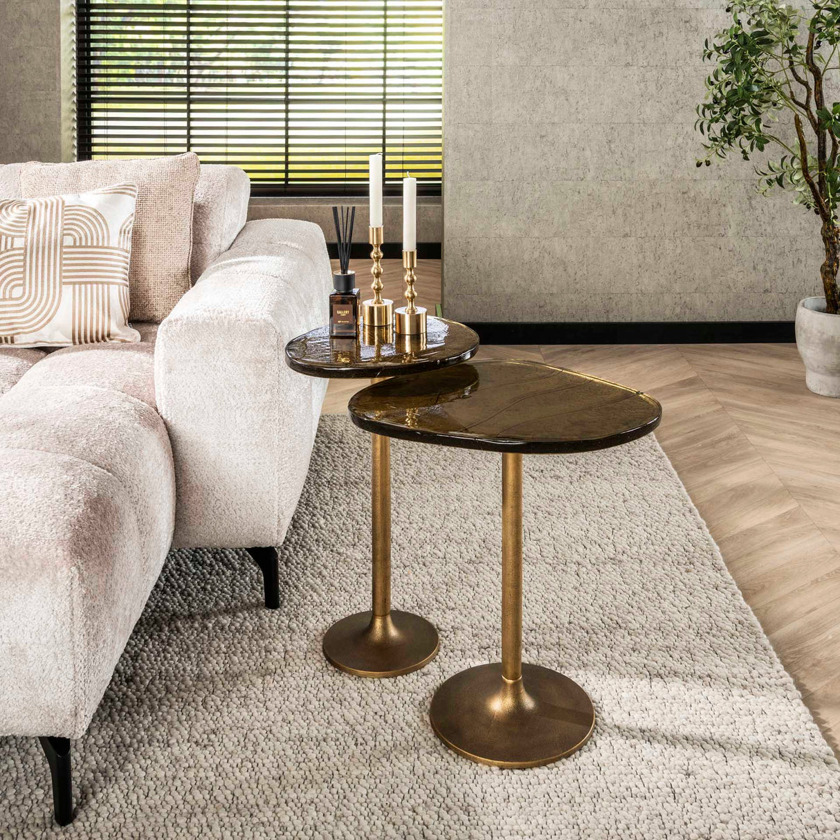Tavolino Aurum Oro Antico 60 cm