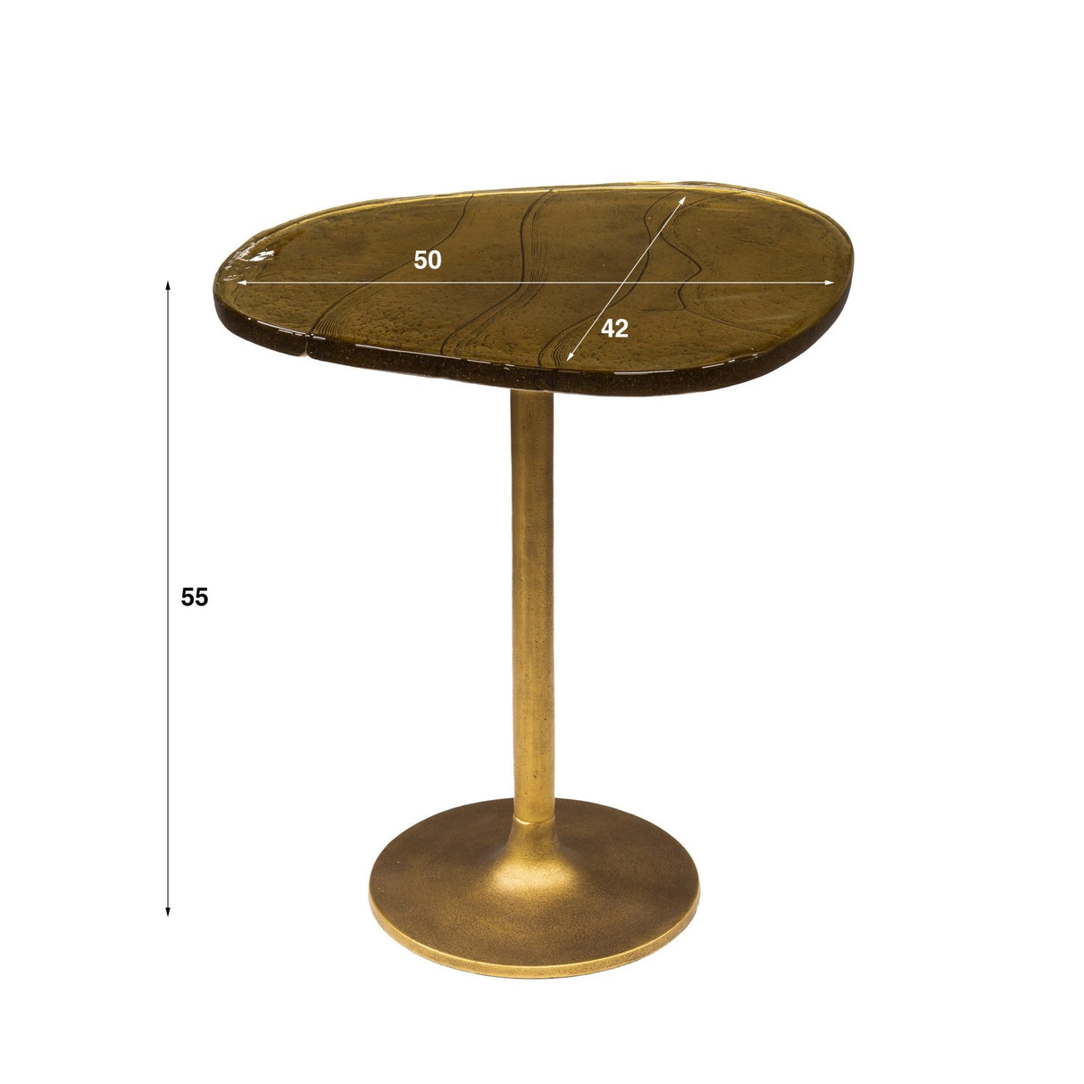 Bijzettafels - Bijzettafel Aurum Antiek Goud 55 cm - Dimehouse