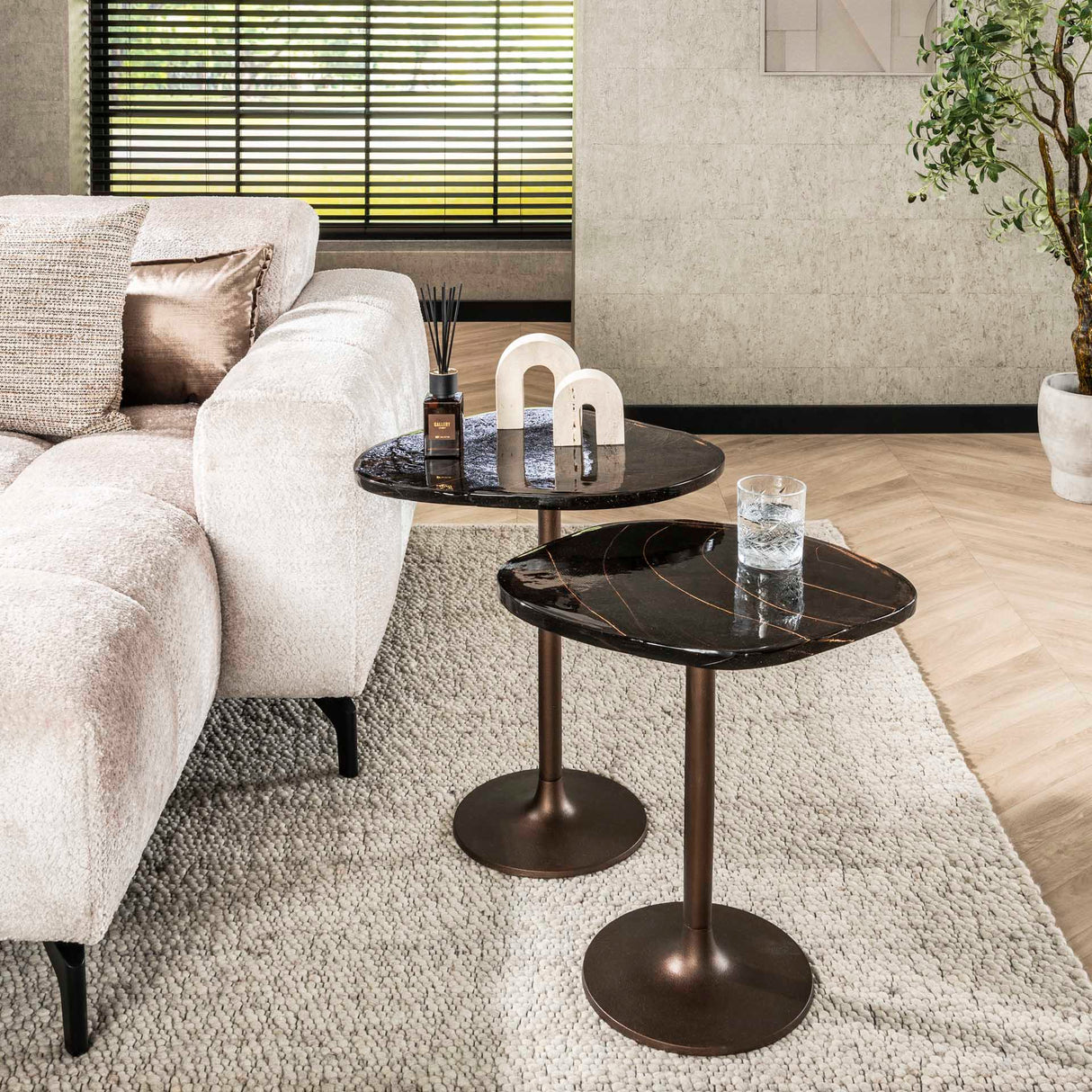 Bijzettafels - Bijzettafel Aurum Antiek Koper 50 cm - Dimehouse