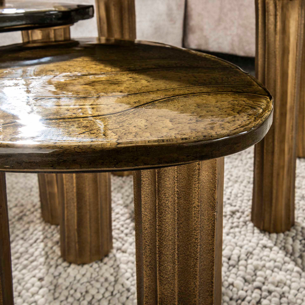 Salontafels - Salontafel Aura S Antiek Goud 51x37 cm - Dimehouse