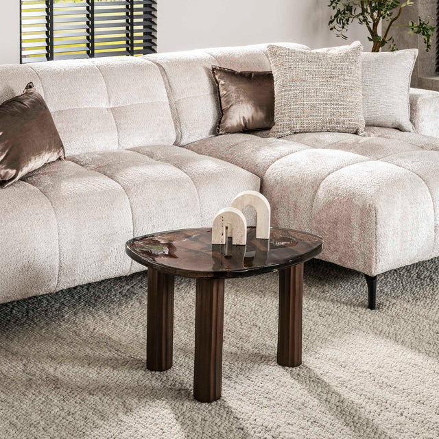 Salontafels - Salontafel Aura M Antiek Koper 62x45 cm - Dimehouse