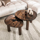 Salontafels - Salontafel Aura L Antiek Koper 70x59 cm - Dimehouse