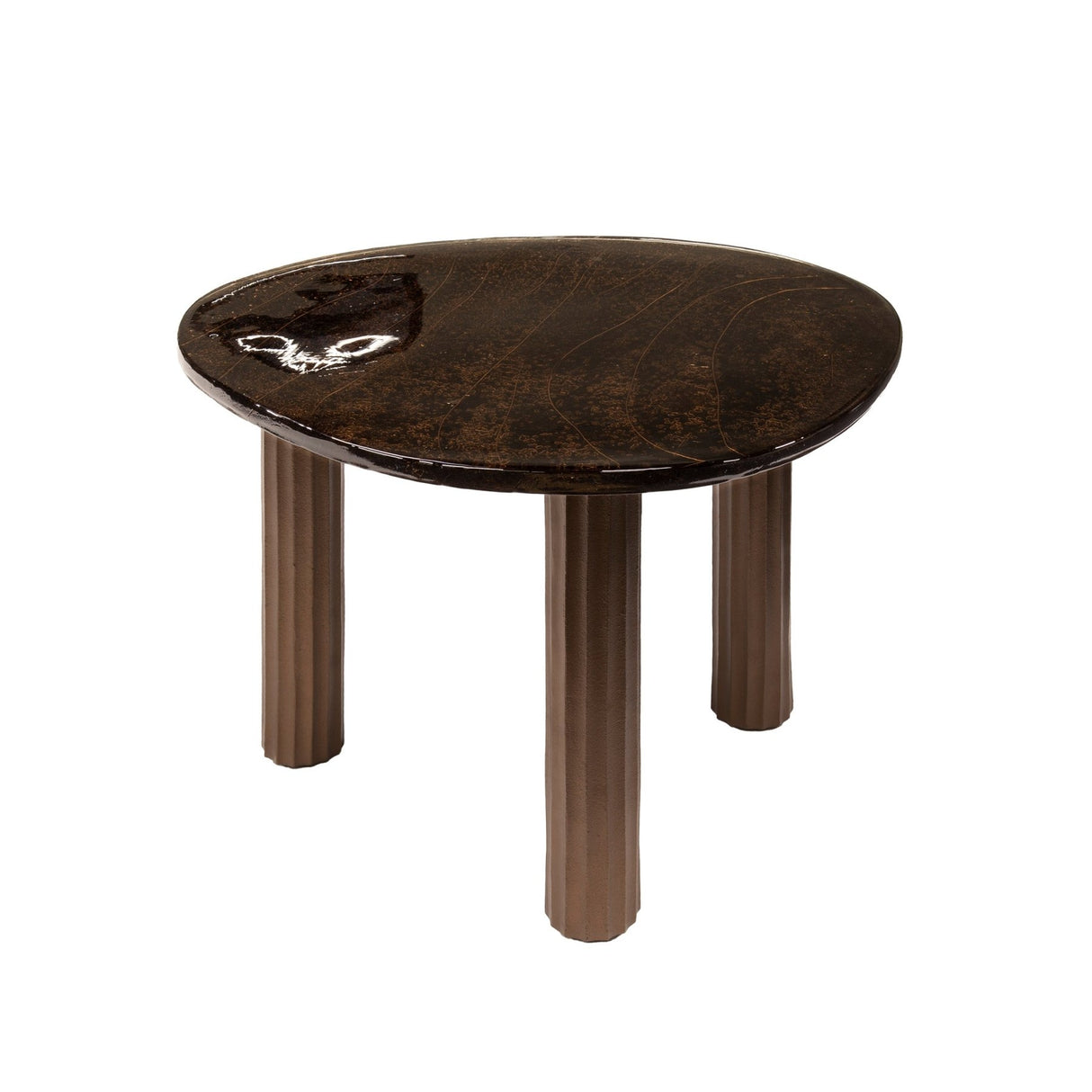 Salontafels - Salontafel Aura L Antiek Koper 70x59 cm - Dimehouse