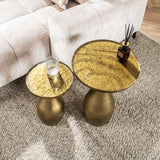 Tavolino Vesto Goccia Oro Antico 60 cm