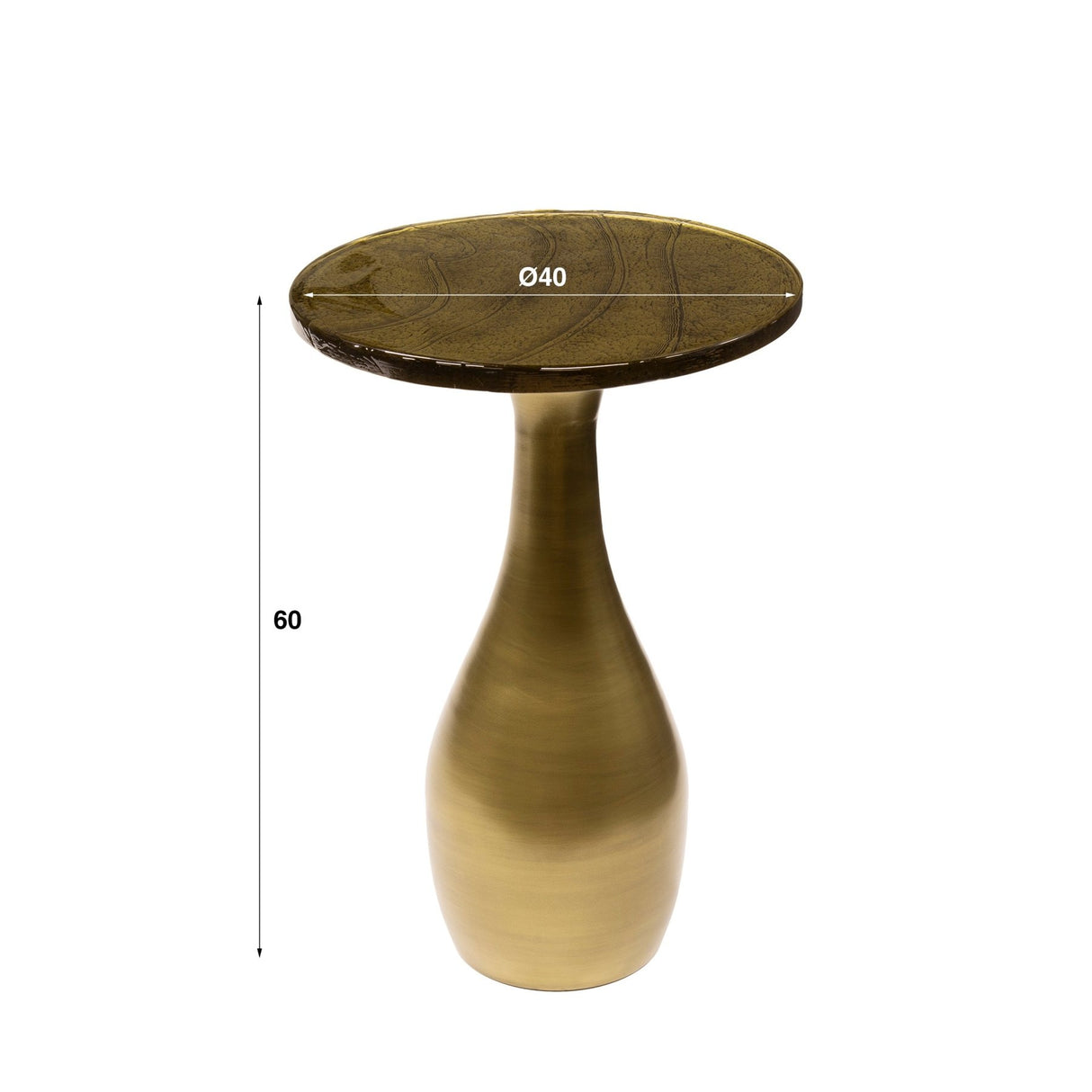 Tavolino Vesto Goccia Oro Antico 60 cm