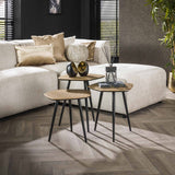 Salontafels - Salontafel set van 3 Moana metaal goud - Dimehouse
