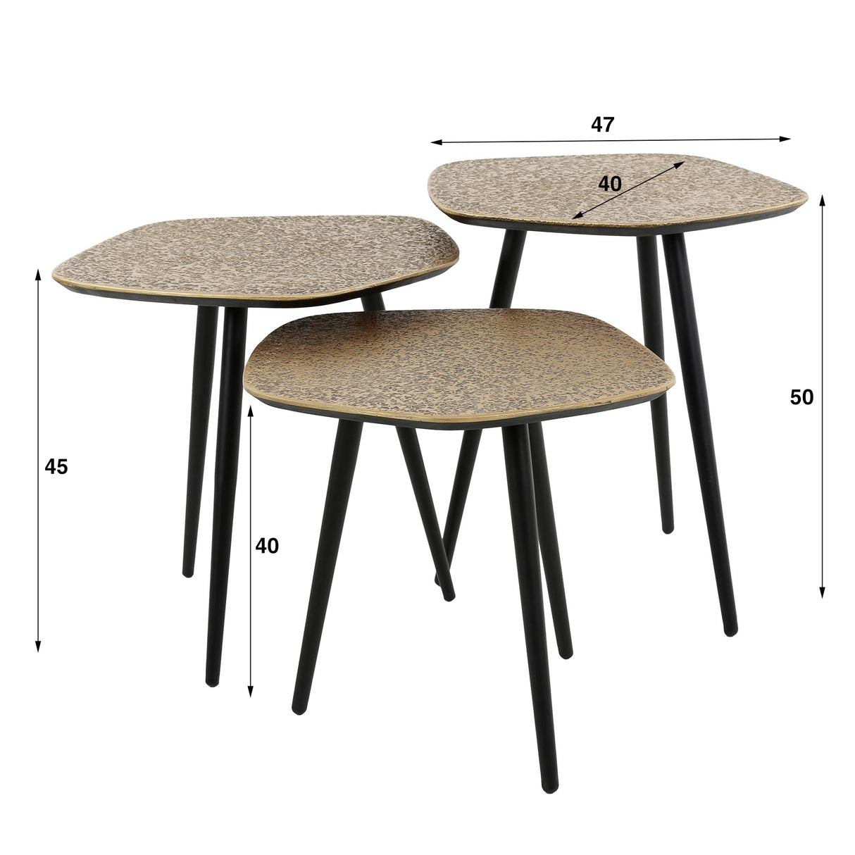 Salontafels - Salontafel set van 3 Moana metaal goud - Dimehouse