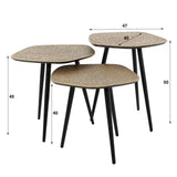 Salontafels - Salontafel set van 3 Moana metaal goud - Dimehouse