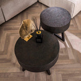 Salontafels - Ronde salontafel Caro acaciahout Ø50 cm zwart - Dimehouse