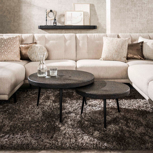 Salontafels - Venta Salontafel set Ferro metallic 74 cm (set van 2) - Dimehouse