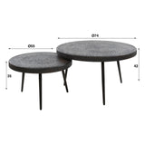 Venta Set tavolino Ferro metallizzato 74 cm (set di 2)