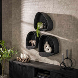Wandplanken - Wandplank Breed Metallic Grijs 44x21 cm Aeris - Dimehouse