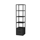 Libreria Robbins Nero Nero Antracite Melaminico 39x160x39 cm