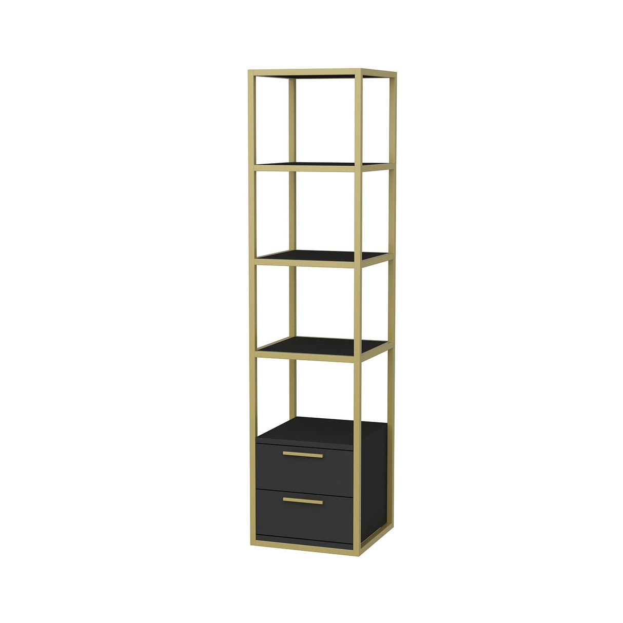 Libreria Robbins Gold Oro Antracite Melaminico 39x160x39 cm
