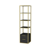 Libreria Robbins Gold Oro Antracite Melaminico 39x160x39 cm