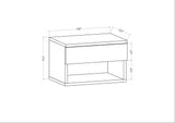 Nachtkastjes - Nachtkastje Jamot Antraciet Melamine 44,6x31,9x31,9 cm - Dimehouse
