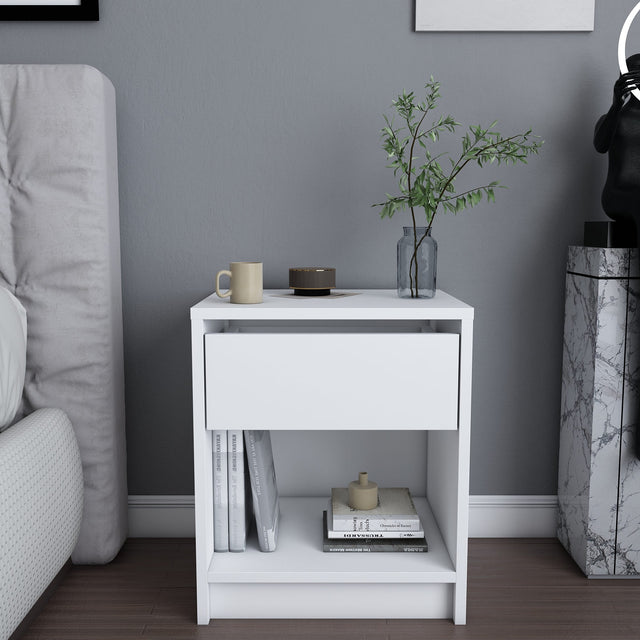 Comodino Sheridan bianco 44,6 cm Legno composito con nobilitazione melaminica