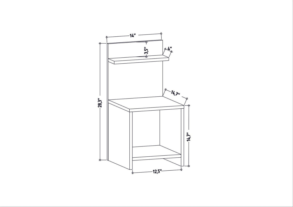 Comodino Ullman bianco 35,6 x 37,4 x 72 cm Legno composito rivestito melamina