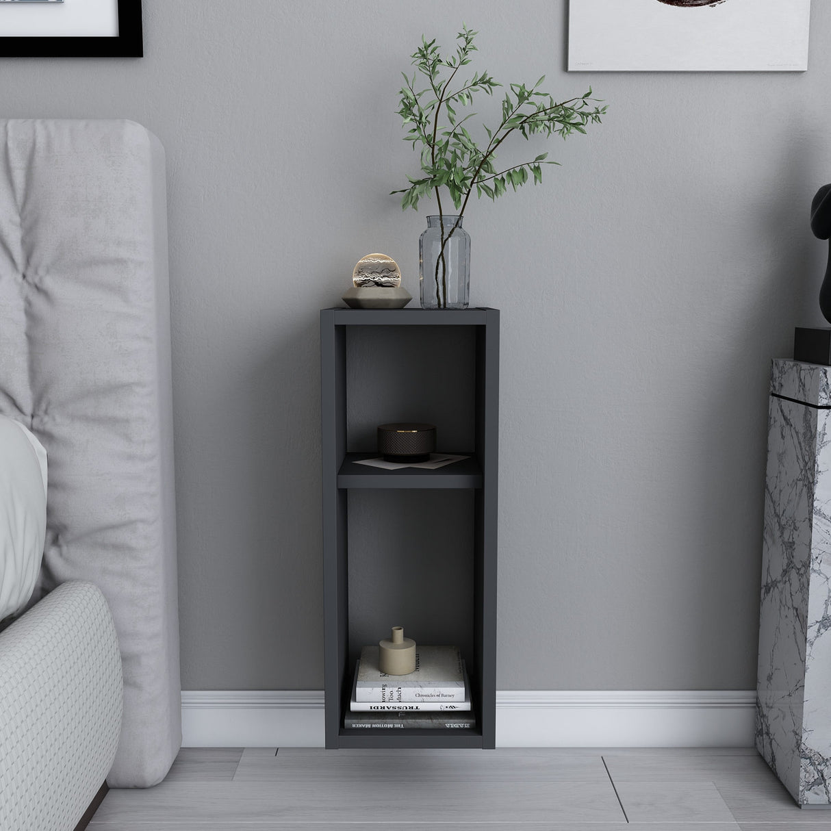 Mensola da parete Sault antracite 23,2 x 22 x 59,6 cm Composito di legno rivestito melamina