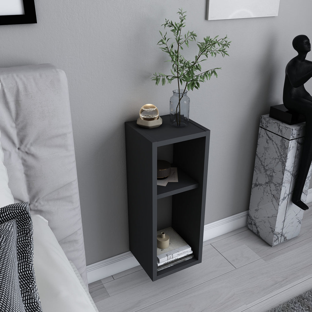 Mensola da parete Sault antracite 23,2 x 22 x 59,6 cm Composito di legno rivestito melamina