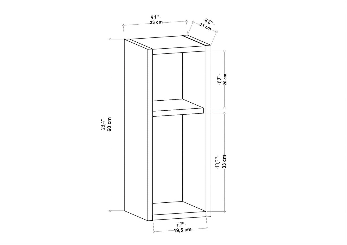 Mensola da parete Sault antracite 23,2 x 22 x 59,6 cm Composito di legno rivestito melamina