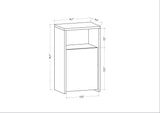 Comodino Carlin effetto rovere 36 cm Mobile in legno rivestito melaminico