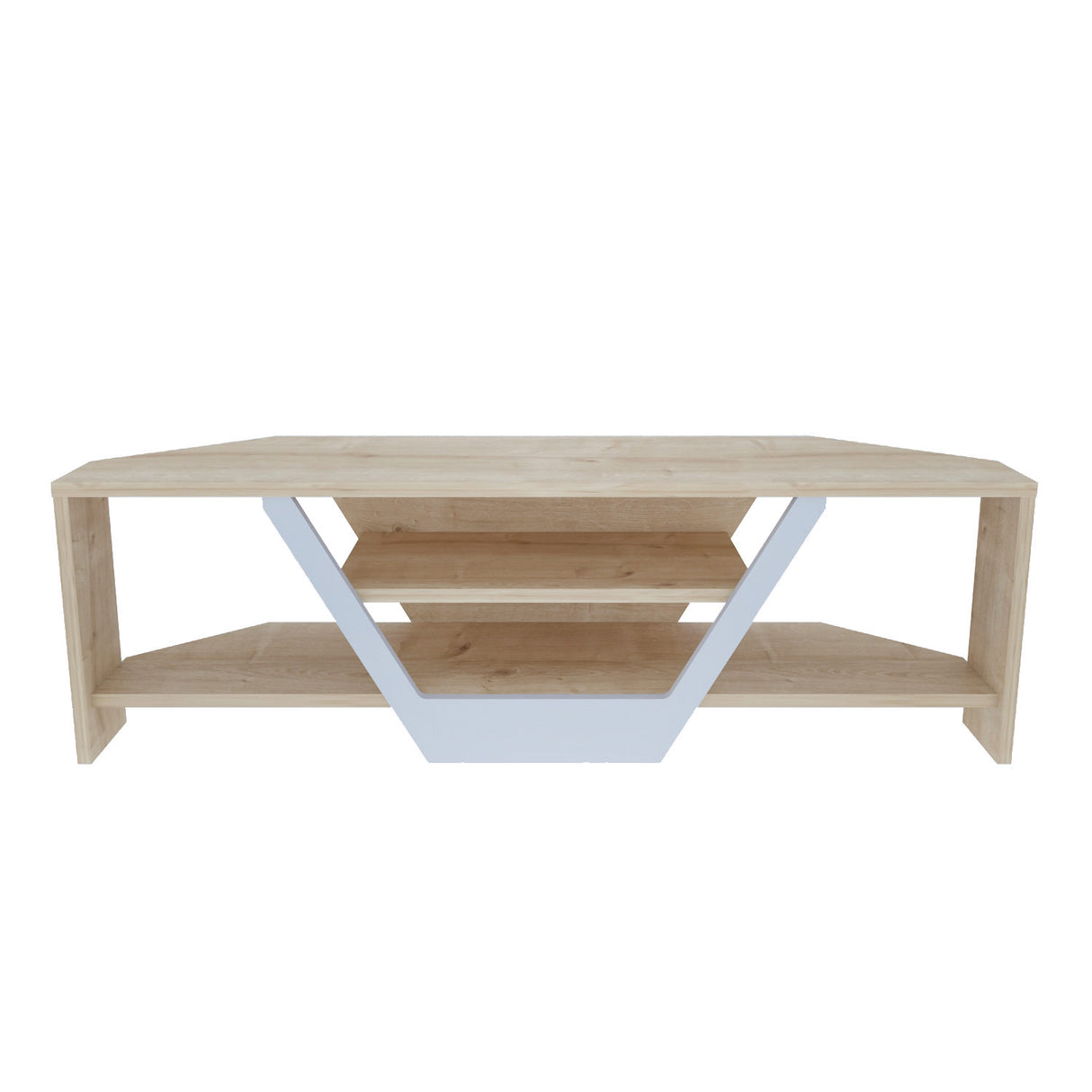 Mobile TV Sares aspetto rovere bianco 120 cm Aspetto bianco e rovere Composito di legno rivestito melaminico
