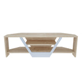 Mobile TV Sares aspetto rovere bianco 120 cm Aspetto bianco e rovere Composito di legno rivestito melaminico