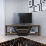 Mobile TV Sares aspetto rovere nero 120 cm Aspetto rovere vecchio, legno composito rivestito melamina nera