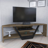 Mobile TV Sares aspetto rovere nero 120 cm Aspetto rovere vecchio, legno composito rivestito melamina nera