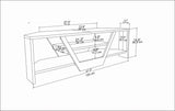 Mobile TV Sares bianco-nero 120 cm Bianco, Nero Legno composito rivestito melaminico