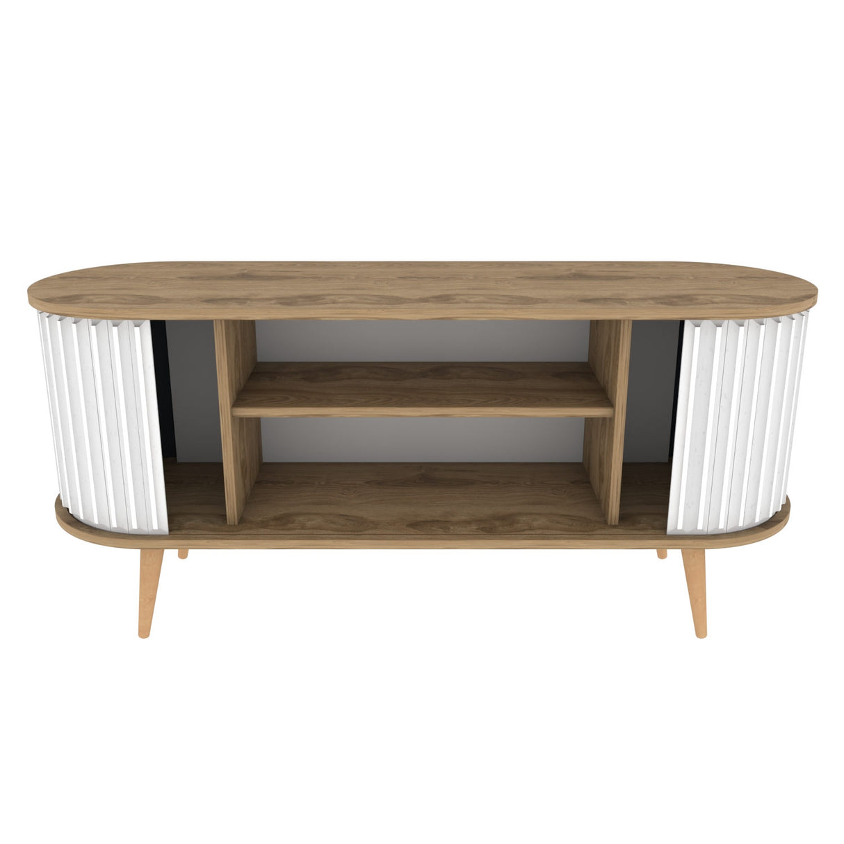 TV Meubels - TV Meubel Stor Eik Wit Melamine 140x64x43 cm - Dimehouse