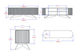 TV Meubels - TV Meubel Stor Saffier Wit Melamine 180x60x43 cm - Dimehouse