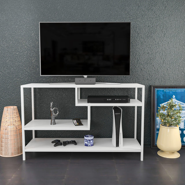TV Meubels - TV Meubel Robbins White Wit Melamine 120x75x39 cm - Dimehouse
