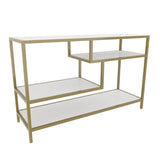 TV Meubels - TV Meubel Robbins Gold Goud Wit Melamine 120x75x39 cm - Dimehouse