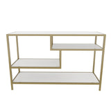 TV Meubels - TV Meubel Robbins Gold Goud Wit Melamine 120x75x39 cm - Dimehouse